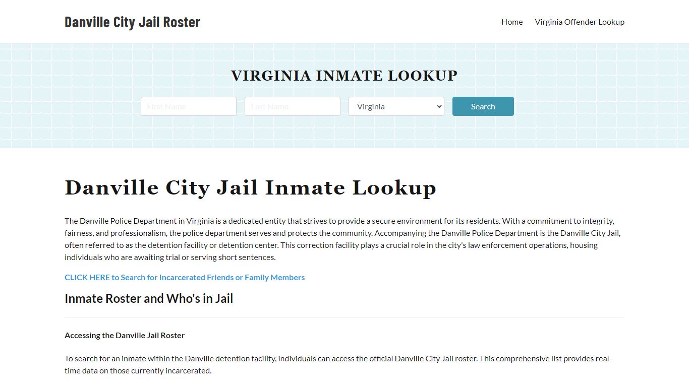 Danville Police Department & City Jail, VA Inmate Roster, Arrests, Mugshots